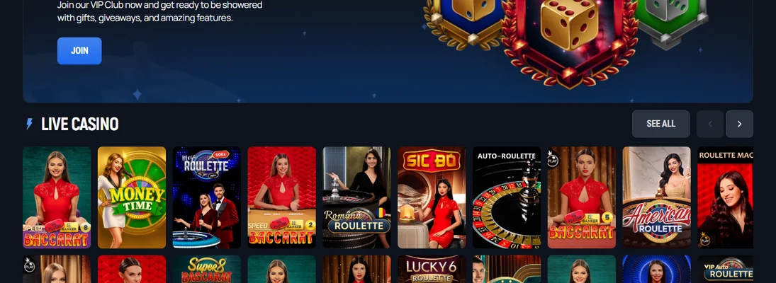 Join Aerobet live casino